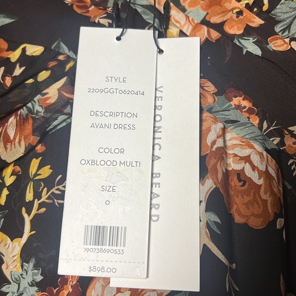 NWT VERONICA BEARD Avani wrap-effect floral-print silk-chiffon maxi dress Size 0 - Picture 3 of 11